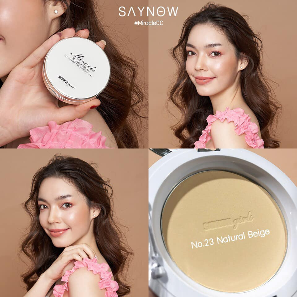 แป้งมิราเคิล Saynnow Miracle Two way Cake SPF45/PA++ แป้งผสมรองพื้น เนียนปกปิดดี ขาวออร่าปรับตามสีผิว