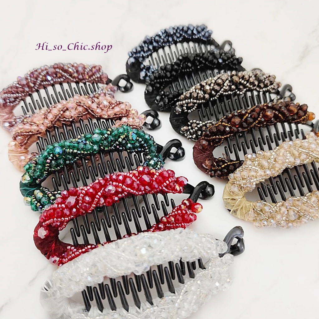 กิ๊บรวบผมหางม้า กิ๊บติดผม เม็ดคริสตัล ขนาดเล็ก งานแฮนด์เมด์ ใส่ออกงาน (ราคาต่อชิ้น)
