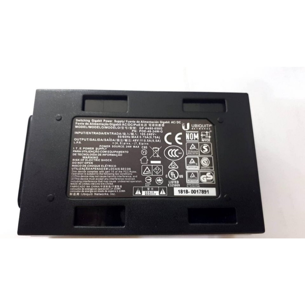 ของแท้ 100% Ubiquiti Gigabit PoE Injector 48V 0.5A (POE-48V-24W-Gigabit LAN Port)