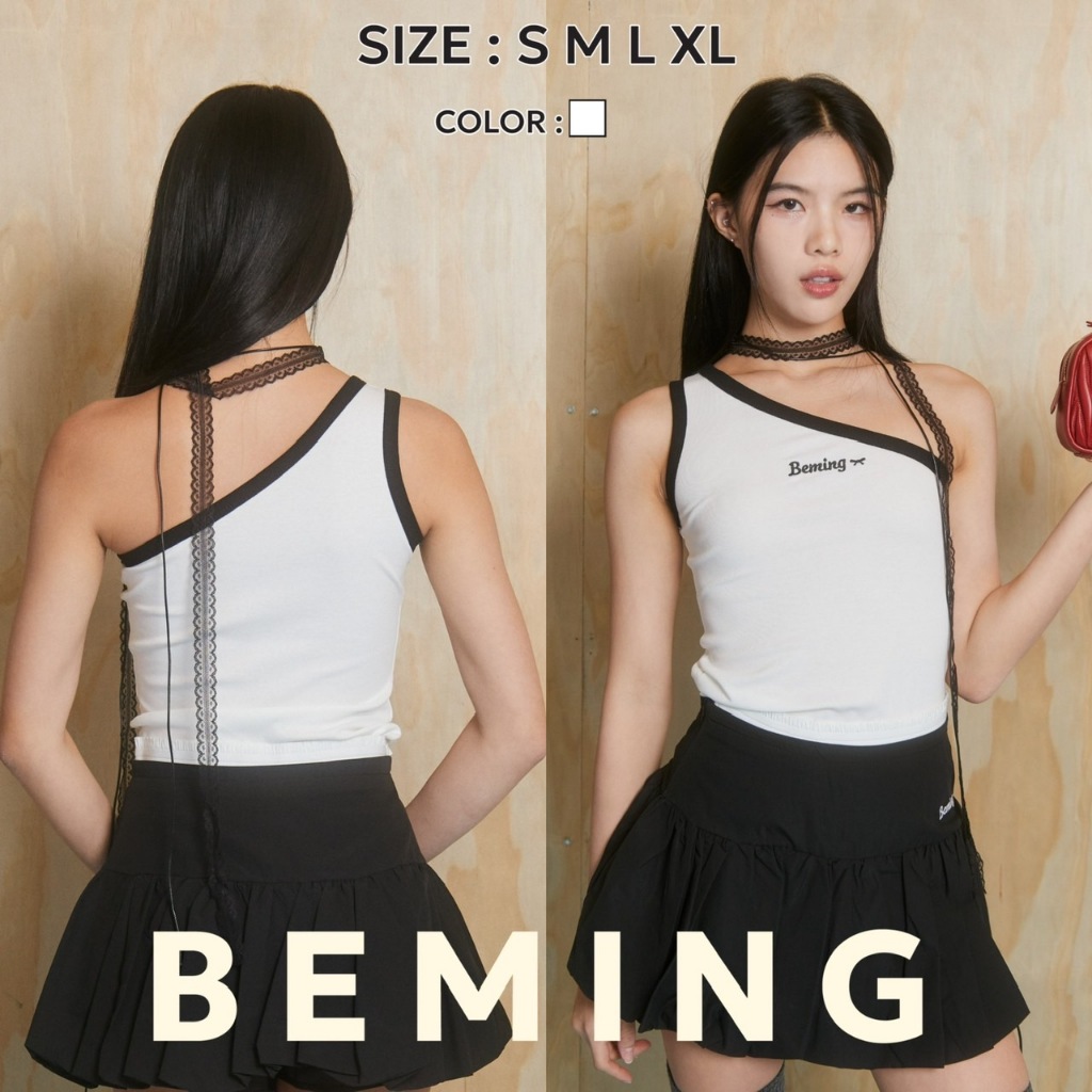 Bemingtop602(S-XL) - Bow Tie One-Shoulder Top