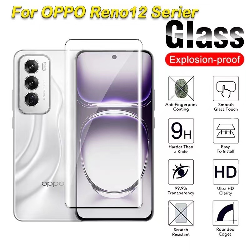 Reno12 Pro 5G(พร้อมส่งในไทย)ฟิล์มกาวเต็ม ฟิล์มกระจกเต็มจอOPPO Reno12 5G/Reno 12 Pro 5Gตรงรุ่น