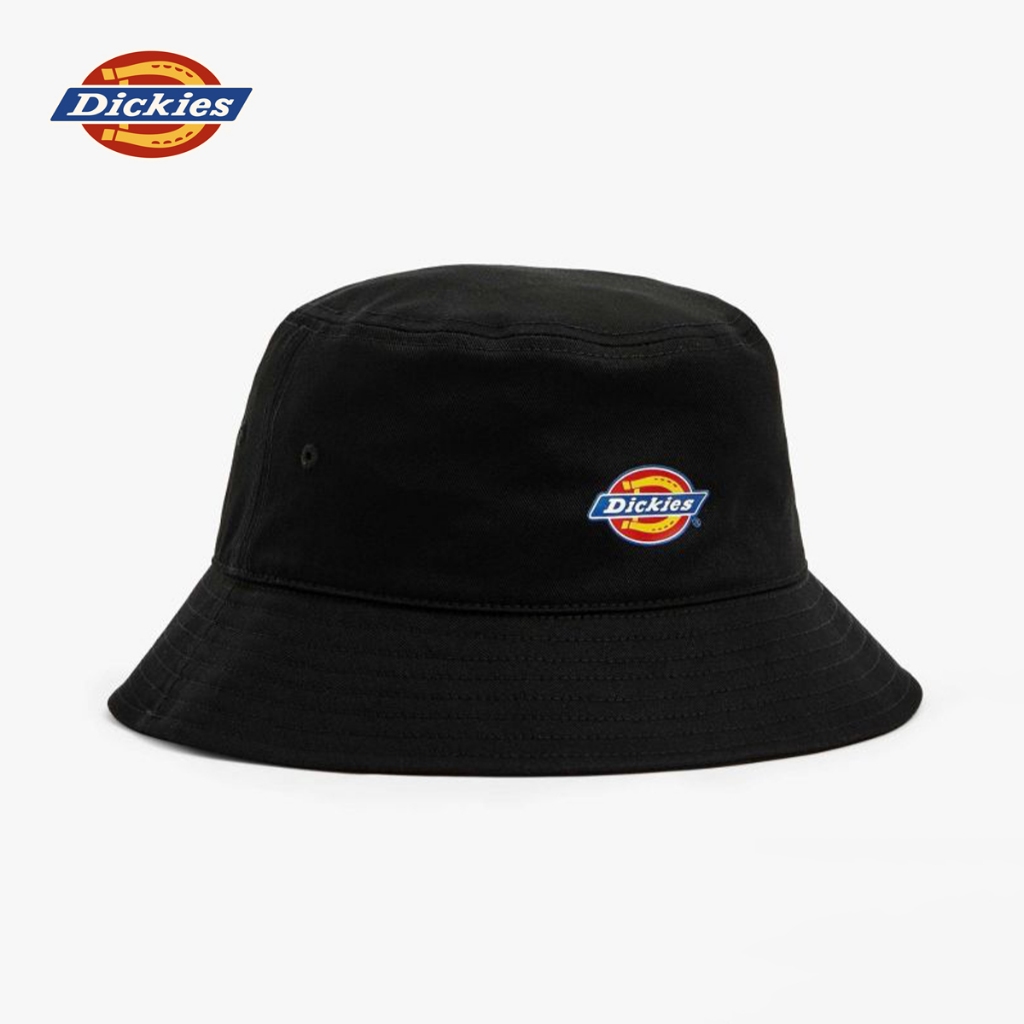 DICKIES UNISEX HEADWEAR BUCKET HAT-BLACK(FRONT OX COLLAR LOGO PRINT) หมวกบักเก็ตชาย หญิง