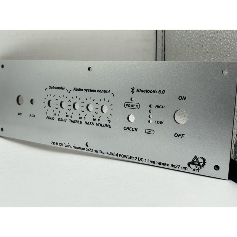 เพลทลำโพงบูลทูธอะคิลิก ZK-MT21ไม่ย้าย ช่องเพลท 5*23cm วัตแบตเม็ดไฟ แผ่นหนา3มิล ขนาดเพลททั้งหมด9*27cm*สวิชต์เปิดปิด 12 mm - รูปที่ 7