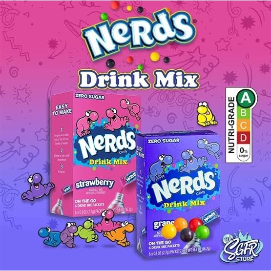 🔥 พร้อมส่งจากไทย 🔥 Nerds Candy Drink Mix เครื่องดื่มเขย่ารสผลไม้ (ไม่มีน้ำตาล)