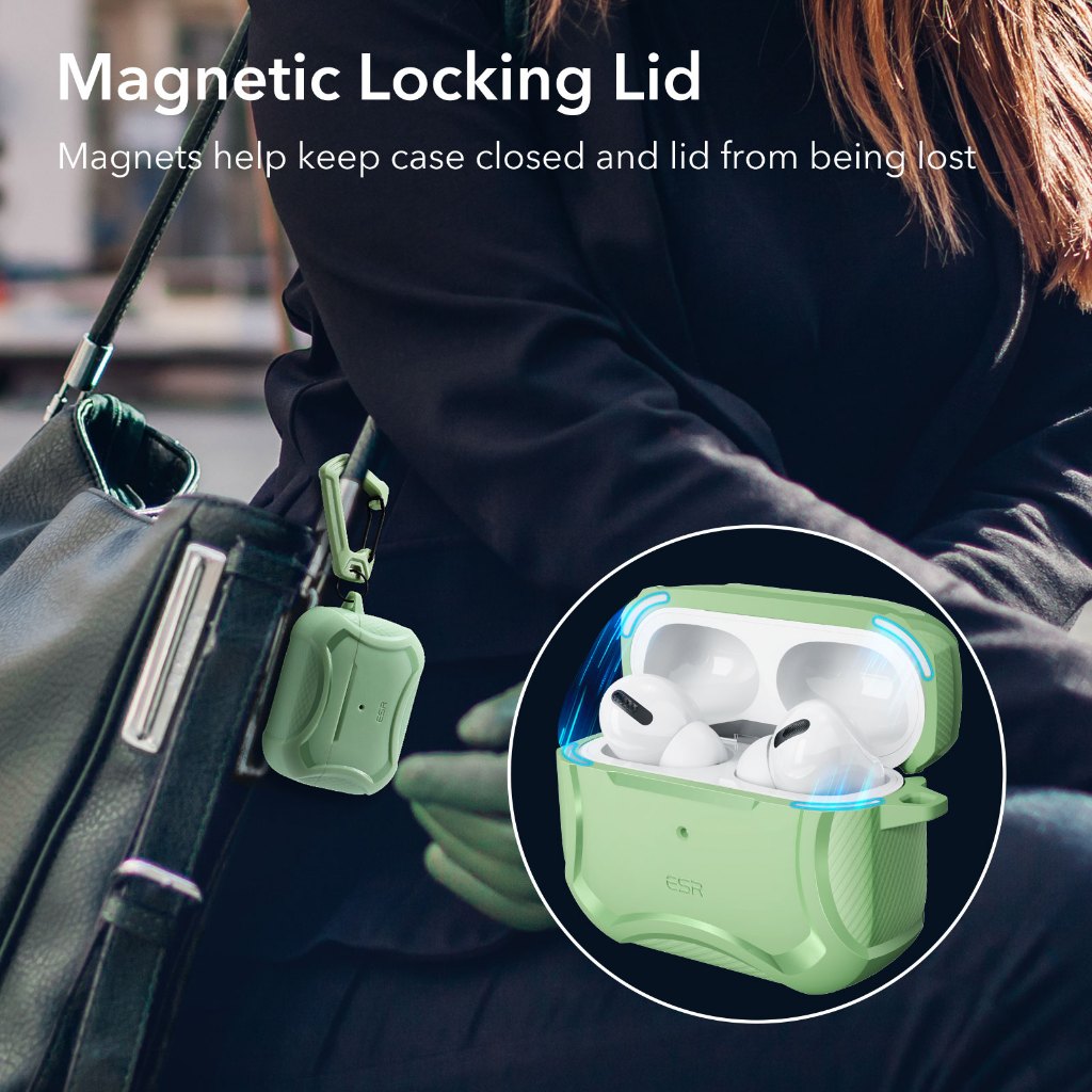 ESR เคสสำหรับ AirPods Pro 2/1 รุ่น Cyber Armor Tough with HaloLock - รูปที่ 4