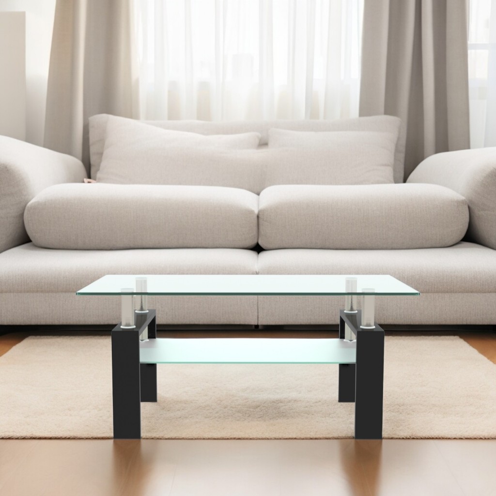 GlobalHouse DELICATO โต๊ะกลางหน้ากระจก ขนาด 100x60x45ซม. MATCH  สินค้าของแท้คุณภาพดี