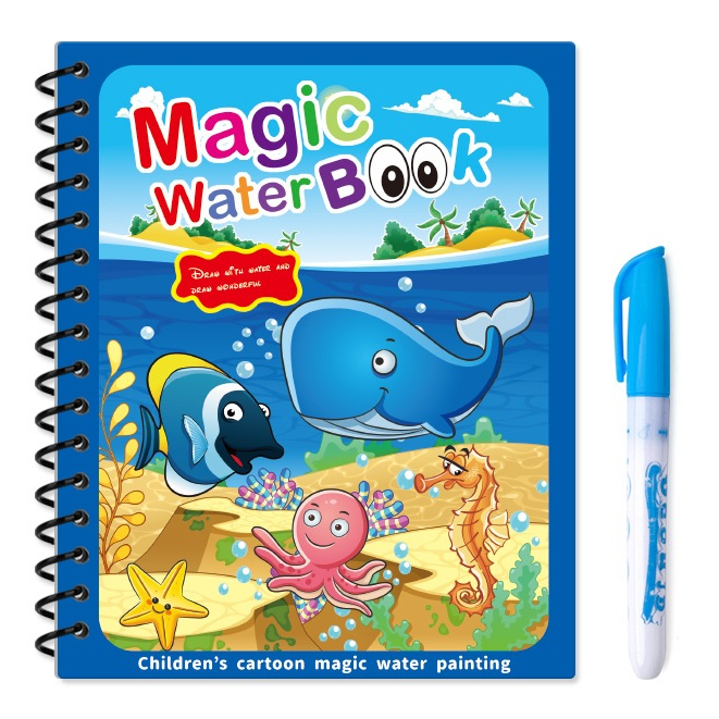 สมุดระบายสีน้ำ Magic Water Book ระบายด้วยน้ำเปล่า ระบายซ้ำได้ แถมปากกา 1 ด้าม สมุดระบายสีเด็ก แห้งเองใน 10 นาที ราคา ถูกที่สุด ดีลบีเคเค แกลเลอรีภาพที่ 6