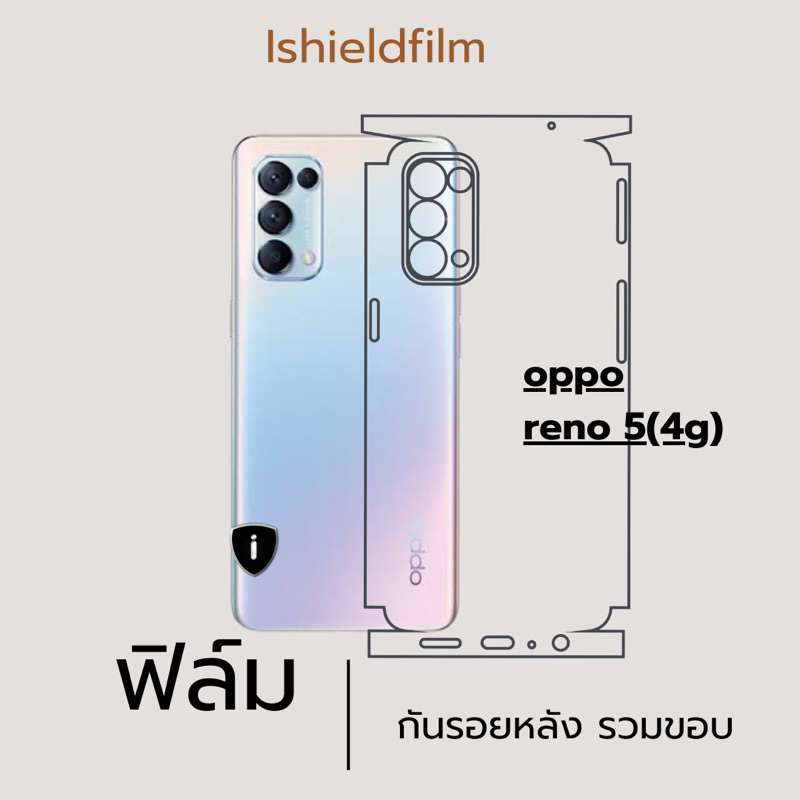 oppo reno 5(4g)(5g) ฟิล์มหลัง, ฟิล์มกันรอยหลังและขอบ ของแท้ 100% ป้องกันทุกรอยขีดข่วน
