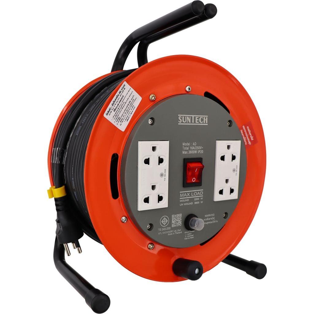 SUNTECH ล้อเก็บสายไฟ  มอก. รุ่น AD1510 16A  ขนาดสายไฟ 1.5 sq.mm ยาว 10 เมตร - รูปที่ 3