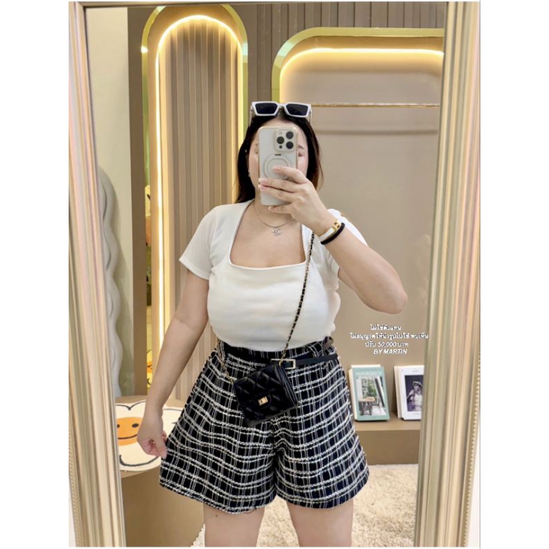 🩵เสื้อผ้าร่องคอเหลี่ยมสาวอวบ🩵