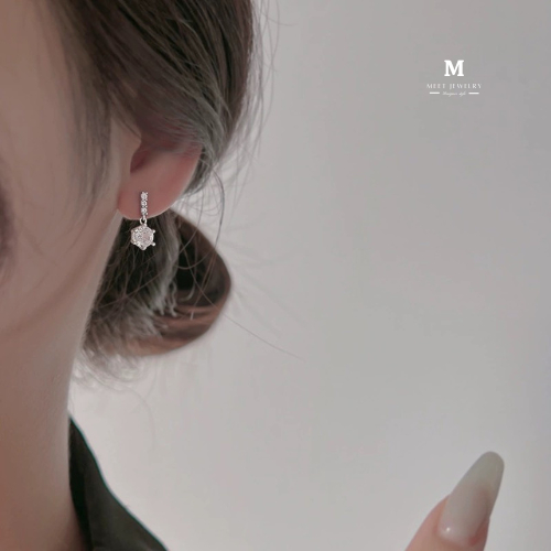 MEET💕ต่างหูเงิน A Diamond ตุ้มหูเพชร ต่างหูเก๋ๆ ต่างหูแฟชั่น ตุ้มหูเงิน ต่างหูเพชร ต่างหูผู้หญิง รูปที่ 8