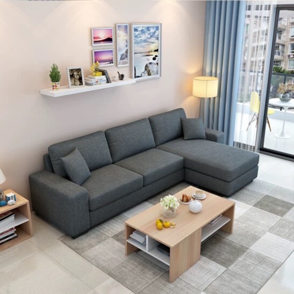 โซฟาเข้ามุม โซฟาตัว L รุ่น SF-60 สามารถใช้งานได้ทั้งนั่งและนอน นุ่มสบาย สไตล์มินิมอล ทันสมัย สตูลยาวยกสลับซ้ายขวาได้