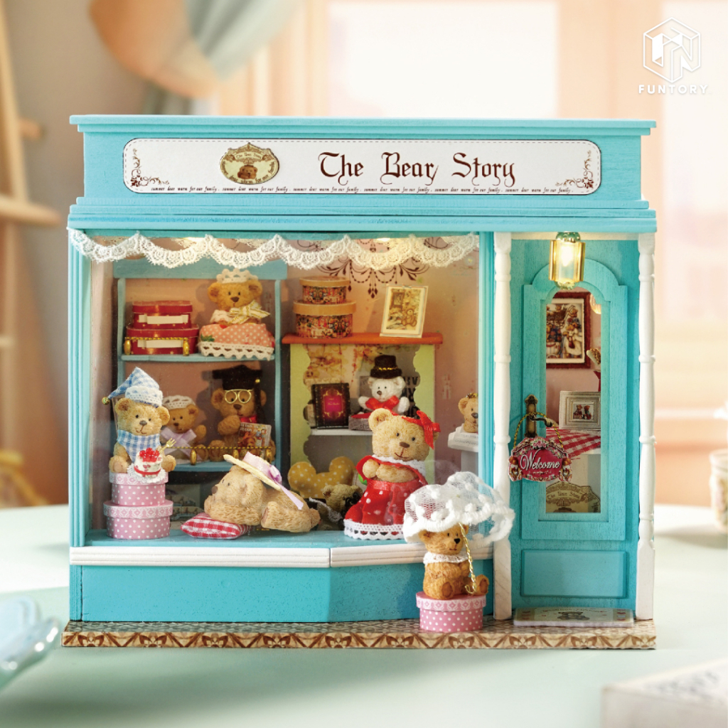 ส่งด่วนกทม. บ้านตุ๊กตา DIY ประกอบเอง บ้านครอบครัวหมี Fairy Tales Series ของเล่น CUTE ROOM