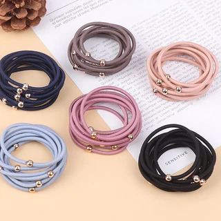 AAS-ยางรัดผมเส้นเล็ก ลูกปัดสีทองน่ารัก พร้อมส่ง