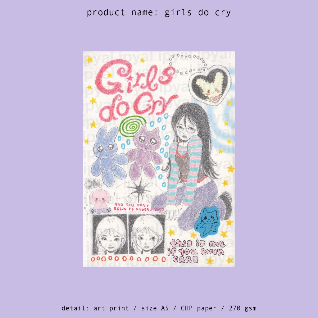 girls do cry / art print / size A5