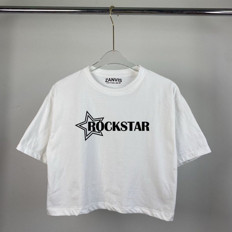 เสื้อครอปสกรีนลาย Rockstar มีให้เลือก 7 Size