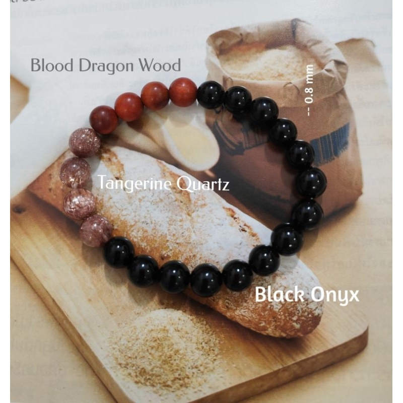 Black Onyx ~ Tangerine Quartz ~ Blood Dragon Wood