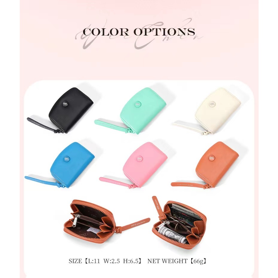 กระเป๋าสตางค์ PERFECT FOR YOU กระเป๋าสตางค์ผู้หญิงใบสั้นซิปล็อค มีซิปใส่เหรียญ กระเป๋าสตางค์มัลติฟังก์ชั่นพร้อมกล่อง6413