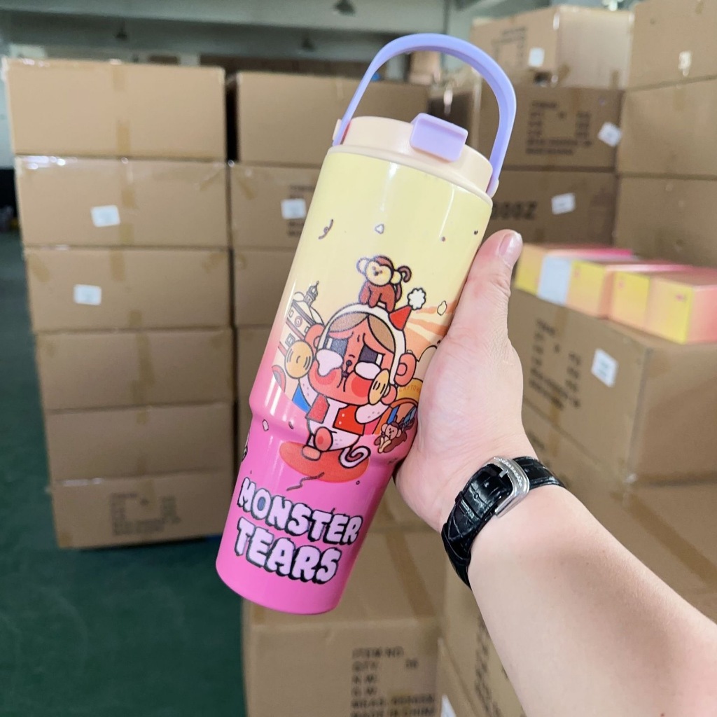 แก้วเก็บอุณหภูมิ แก้วเยติ สแตนเลส 304 ลายน่ารัก เก็บความเย็นได้นานถึง 12 ชม. ความจุ 900 ml. - รูปที่ 3