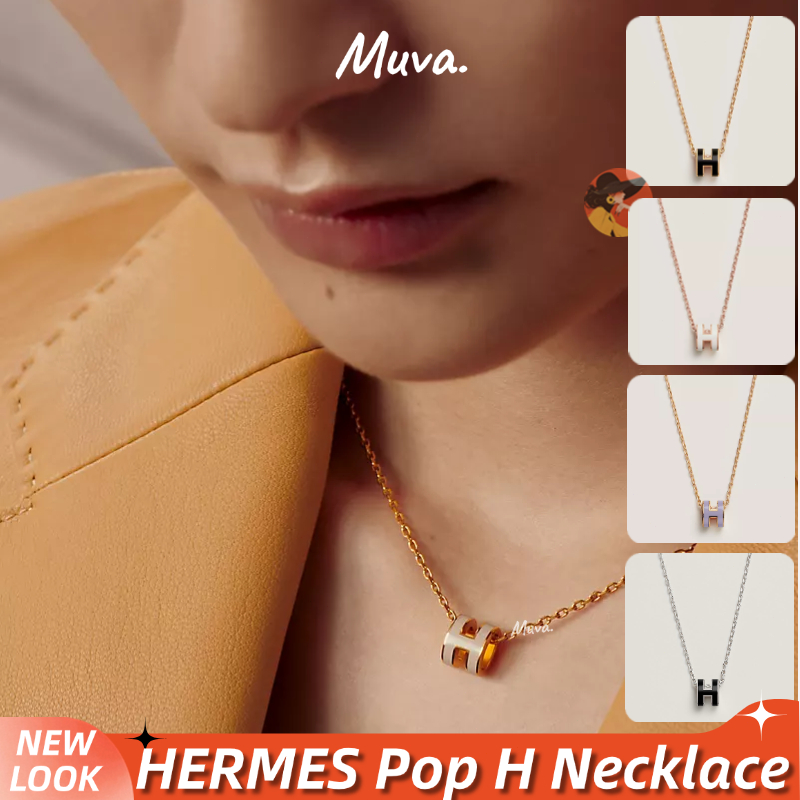 เฮอร์มีส👜Hermes Pop-H Necklace ผู้หญิง / สร้อยคอ / แฟชั่น / หรูหรา / หรูหรา / สร้อยคอ Hermes