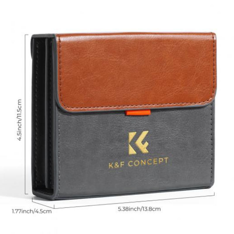 K&F Camera Lens Filter Carry Case, 4-Pocket Waterproof Leather Bag for 100*100mm (KF13.106)