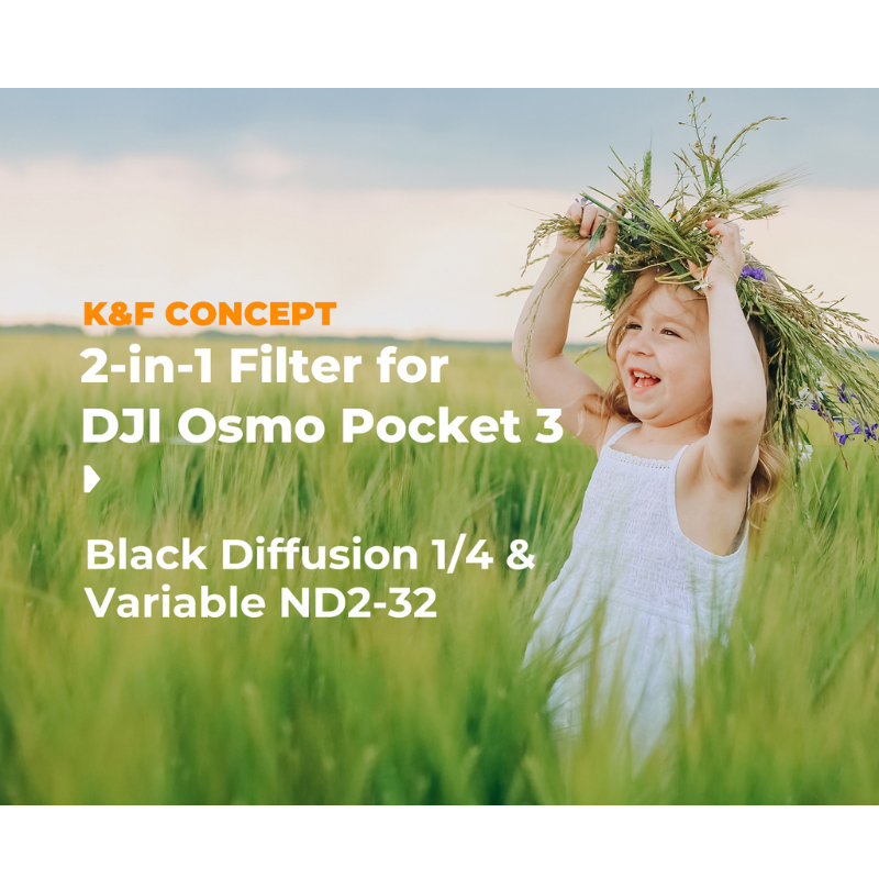K&F DJI OSMO Pocket 3 Filters 2in1 Black Diffusion1/4+ND2-32 (KF01.2616)