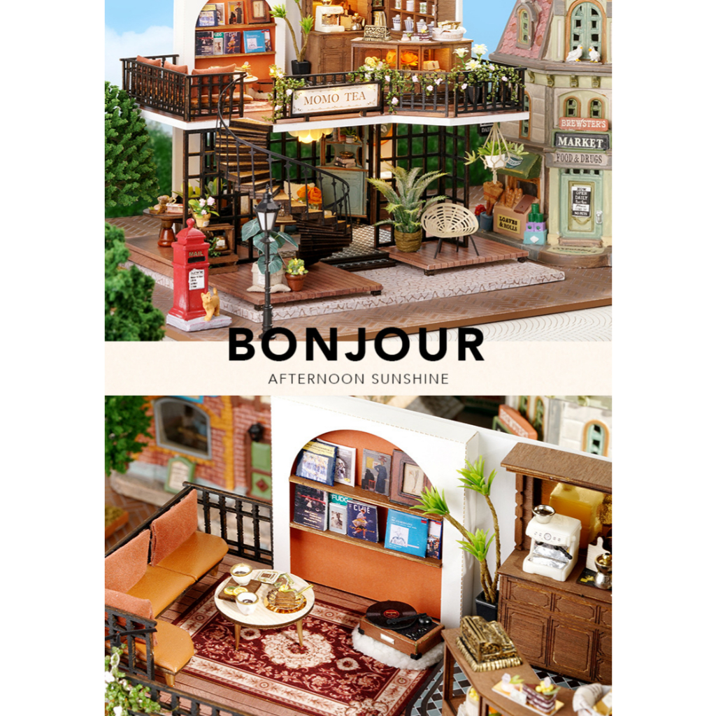 🌲 พร้อมส่ง EN.ver 🍃 Funtory บ้านตุ๊กตา DIY Forest Tea Shop ของเล่น ของขวัญ CUTE ROOM LV-001 - รูปที่ 2