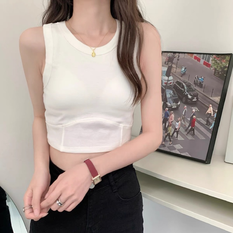LunaBra เสื้อกล้าม ครอปบรา ทรงสปอร์ต มีฟองน้ำเย็บติด 32-38 ใส่ได้ ใส่เที่ยว เสื้อผ้า ผู้หญิง