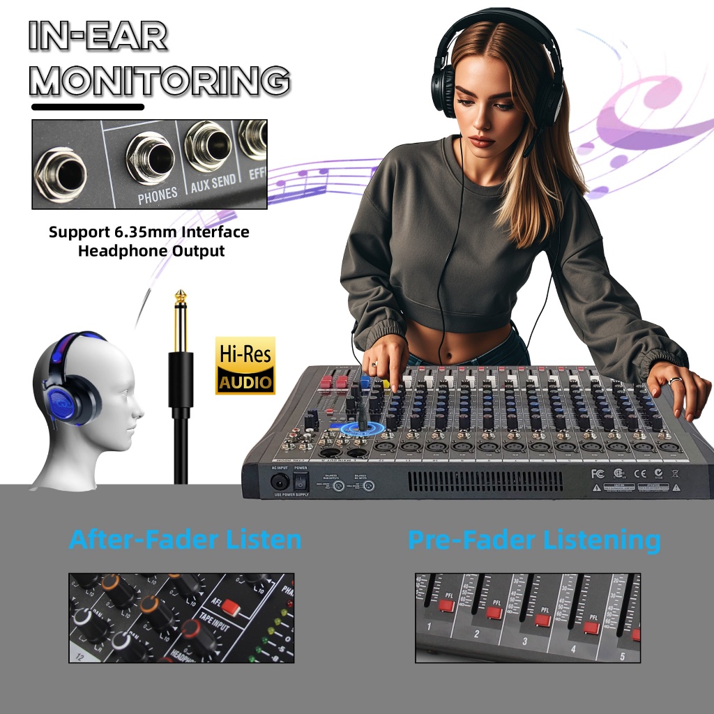 CT-6/8/12mixerมิกเซอร์บลูทูธ อีคิวปรับเสียง มิกเซอร์เอฟเฟค(การบันทึกดิสก์ USBพร้อมฟังก์ชั่นการ์ดเสียง,พร้อมฟังก์ชั่นOTG)