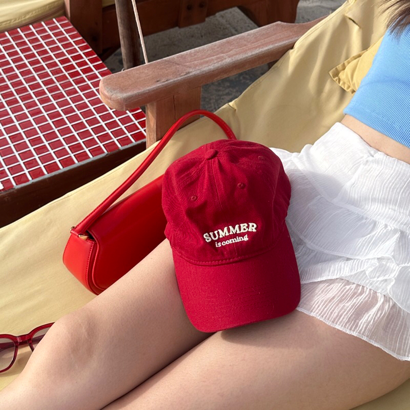 Summer is coming ❤️ (พร้อมส่ง) หมวกสีแดงต้อนรับซัมเมอร์