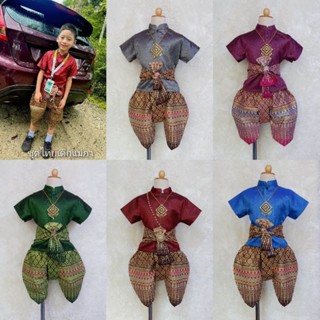 ชุดไทยเด็กชาย พี่หมื่น งาน3ชิ้น เสื้อ+โจง+สายคาด พร้อมส่ง