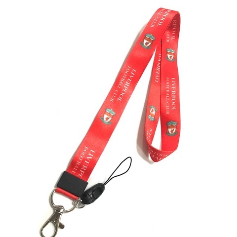 LVP R สายคล้องคอ สายคล้องบัตร ห้อยโทรศัพท์ ลาย LVP ลิเวอร์พูล น่ารัก มีก้ามปู มีห่วงเล็ก ถอดได้ ขนาด