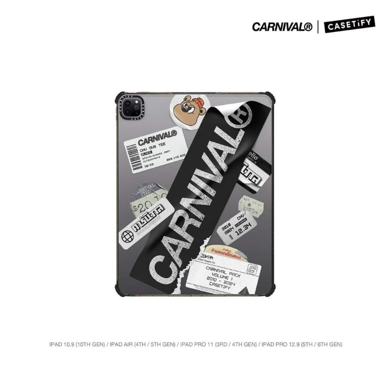 (พร้อมส่ง) ของแท้ 100% CARNIVAL® x CASETiFY “Stencil Flow” Collection​ GRAFFITI​-STICKER​ BOMB IPAD CASE