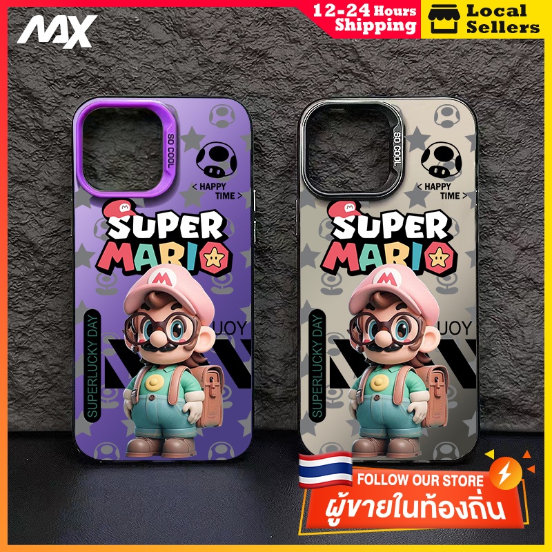 MAX มาริโอ เคสโทรศัพท์มือถือ ฉลาก สําหรับ กันกระแทกหรูหรา for iPhone 13 Pro max 12 Pro Max XR XS 7Plus 8Plus