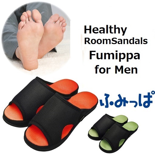 Alphax "Fumippa" รองเท้าแตะเพื่อสุขภาพสำหรับผู้ชาย" Healthy Room Sandal (ขนาด) 25-27ซม (สี) ส้ม/เขียว