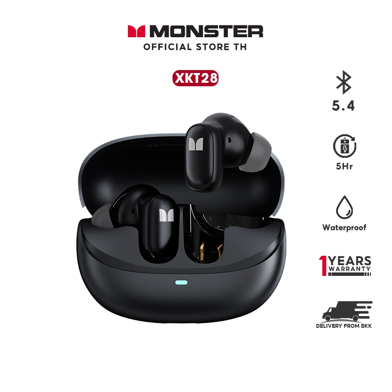 Monster XKT28 BT 5.4 หูฟังบลูทูธ หูฟังไร้สาย หูฟังคุยสาย ฟังเพลงเบสแน่น
