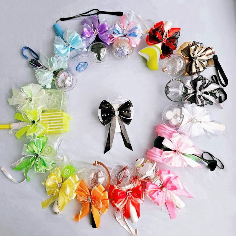 พร้อมส่ง [โบว์แต่งแท่งไฟ] จี้หัวใจห้อยตุ้งติ้ง