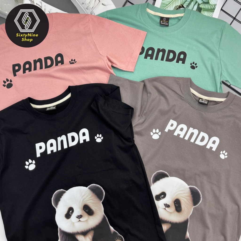 เสื้อยืดพิมพ์ลาย " Panda " พร้อมส่ง