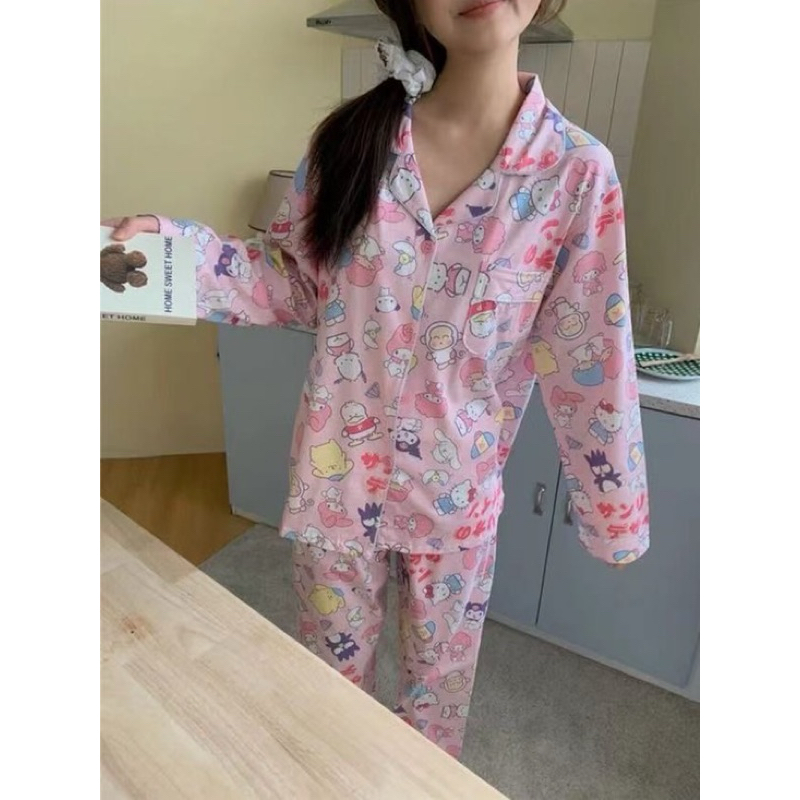 ชุดนอนลายsanrio แขนยาวขายาว ลายใหม่