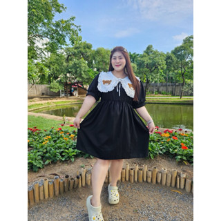 CC12เดรสน้องหมีอกใหญ่สาวอวบพลัสไซด์ใส่ได้(หน้าผ้า 52 นิ้ว)