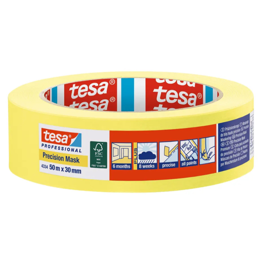 เทปกาวพ่นสี เทปกาวไม่ทิ้งคราบ Tesa 4334 ของแท้ เทปตีเส้น เทปงานพ่น เทปเคลือบเงา ขอบสีคมชัด, Marking tape