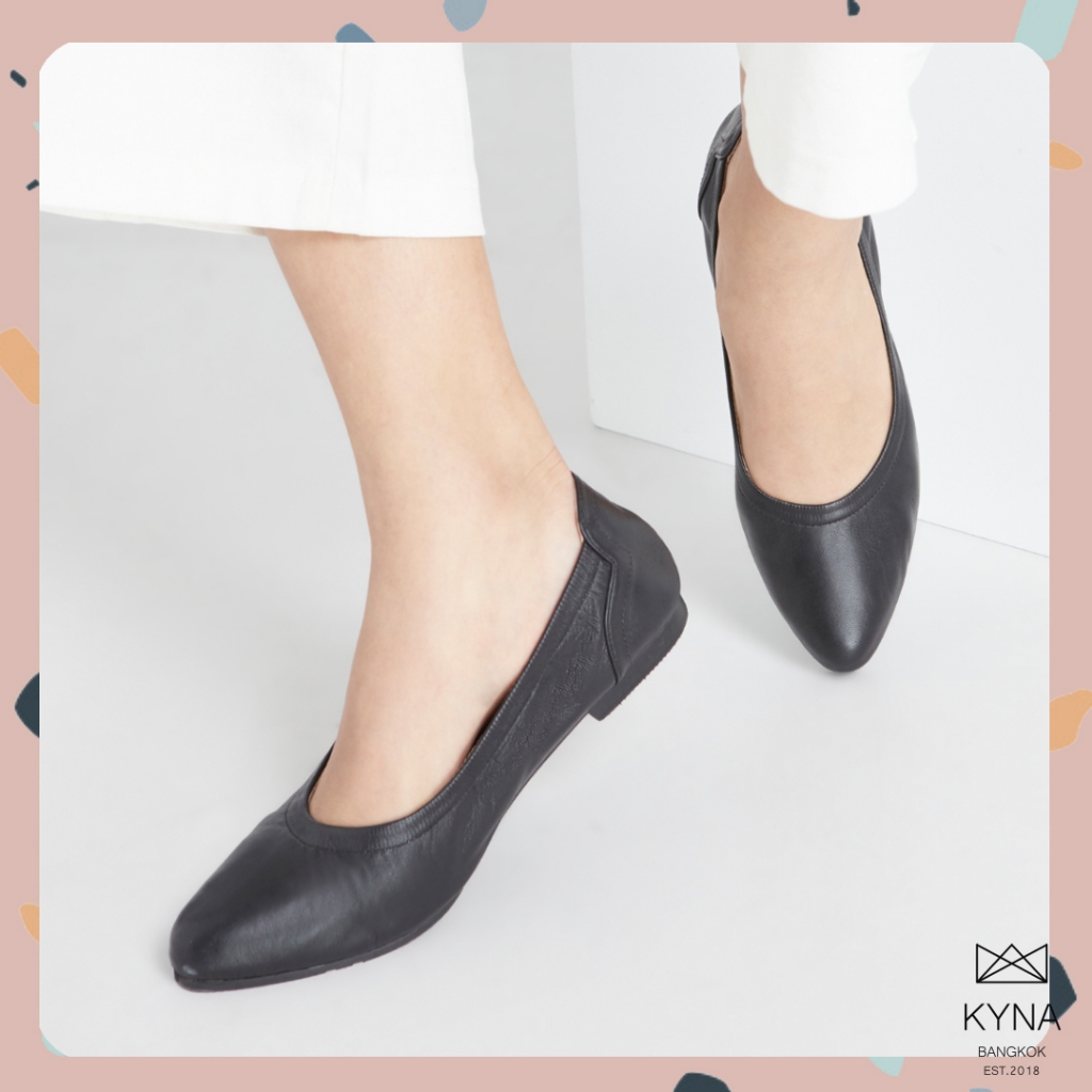 1 แถม 1 (คละรุ่น) KYNA รองเท้าหนังแกะ รุ่น Kylie Flats ความสูง 1.3 ซม.