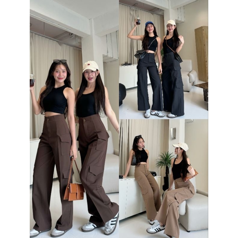 Mg.MICRO CARGO PANTS กางเกงคาร์โก้ขากระใหญ่4กระเป๋า