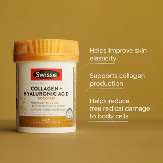 Swisse Collagen+Hyaluronic Acid 80 เม็ด คืนความเปล่งปลั่ง ชุ่มชื้นและมีออร่าขาวใส EXP06/2027