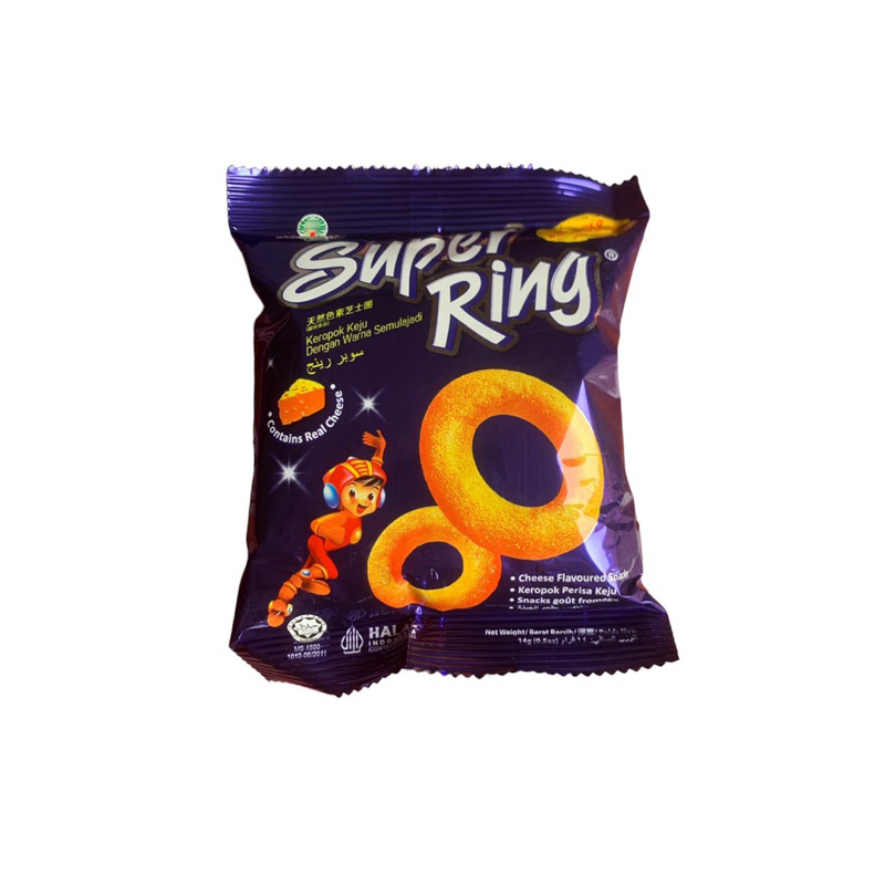 Super Ring ขนมจากมาเลเซีย  ขนมวงแหวนรสชีส ขนาด14กรัม​ ถุงเล็ก
