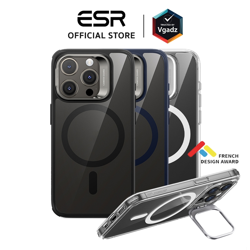ESR เคสสำหรับ iPhone15/ 15 Plus/ 15 Pro/ 15 Pro Max รุ่น Classic Hybrid Case with Stash Stand (HaloLock)