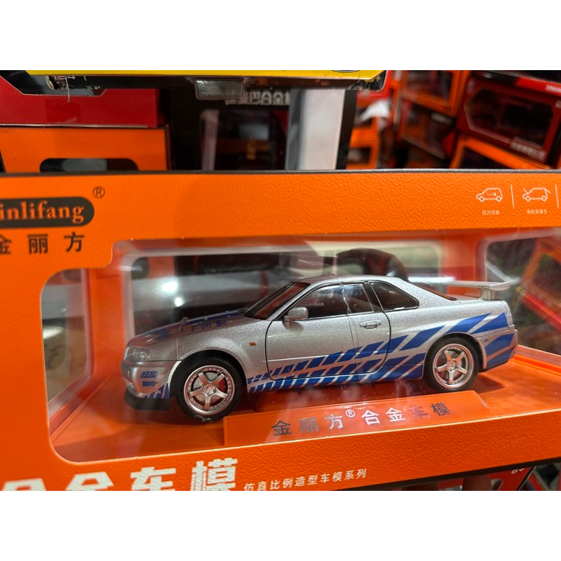 โมเดลรถเหล็ก สินค้ามาใหม่ นิสสัน สกายไลน์ R34 สเกล1:24
