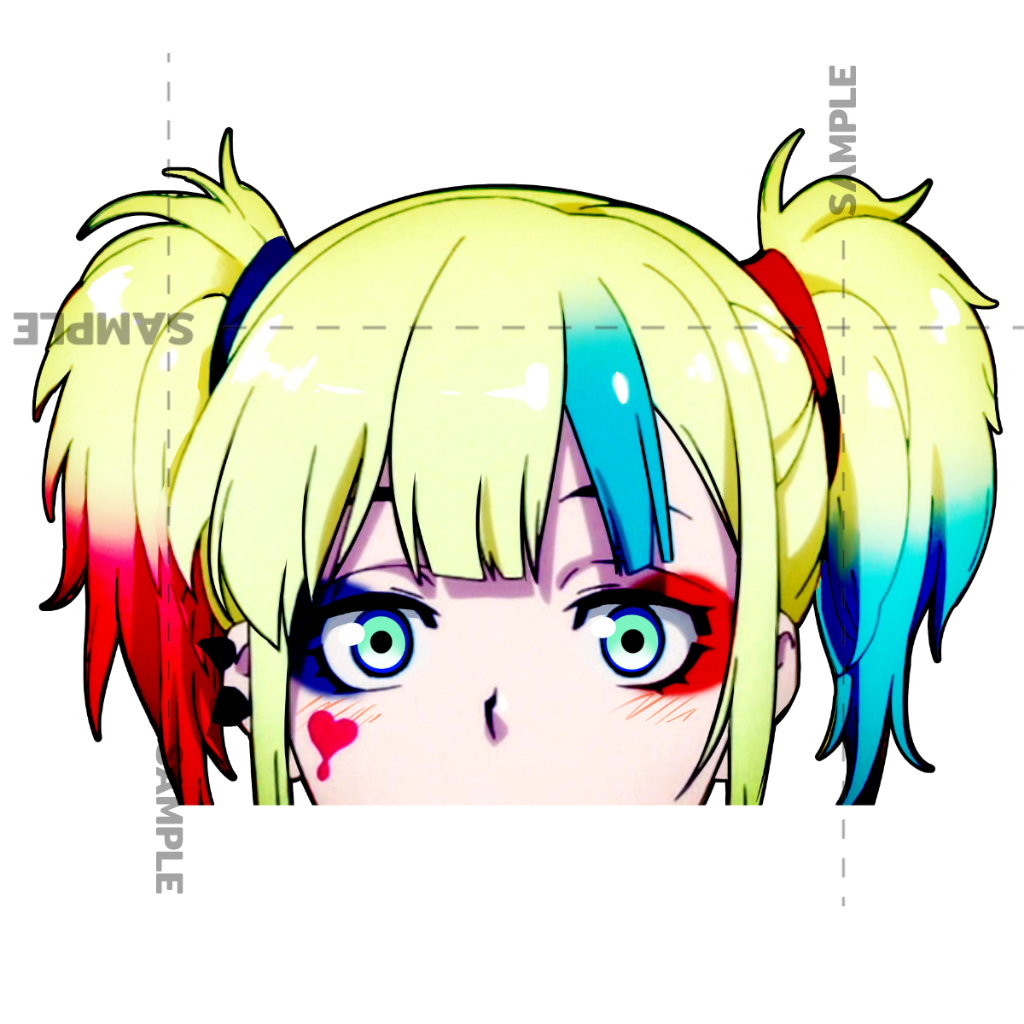 Harley quinn isekai สติ๊กเกอร์ 2 แผ่น harley quinn peeker Suicide Squad Isekai Anime Stickers