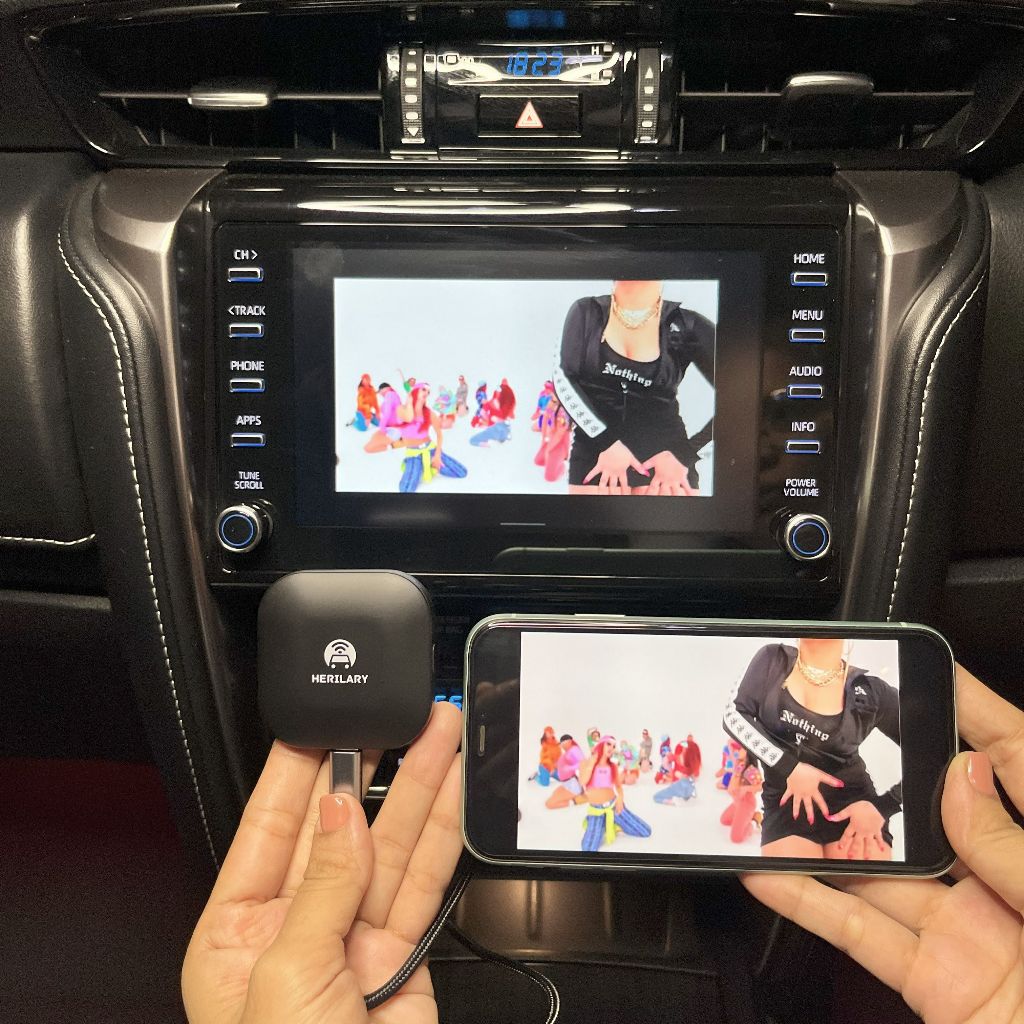 กล่องAiBox  Wireless CarplayและAndroid Auto พร้อมฟังก์ชั่นสะท้อนหน้าจอ รองรับทั้ง iphone และ Android