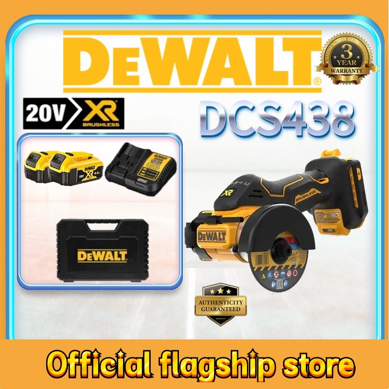 DEWALT DCS438 20V เครื่องเจียรไฟฟ้าไร้แปรงถ่านแบบชาร์จไฟได้, เครื่องเจียรไร้สายแบตเตอรี่ลิเธียม 20V (COD &Original)